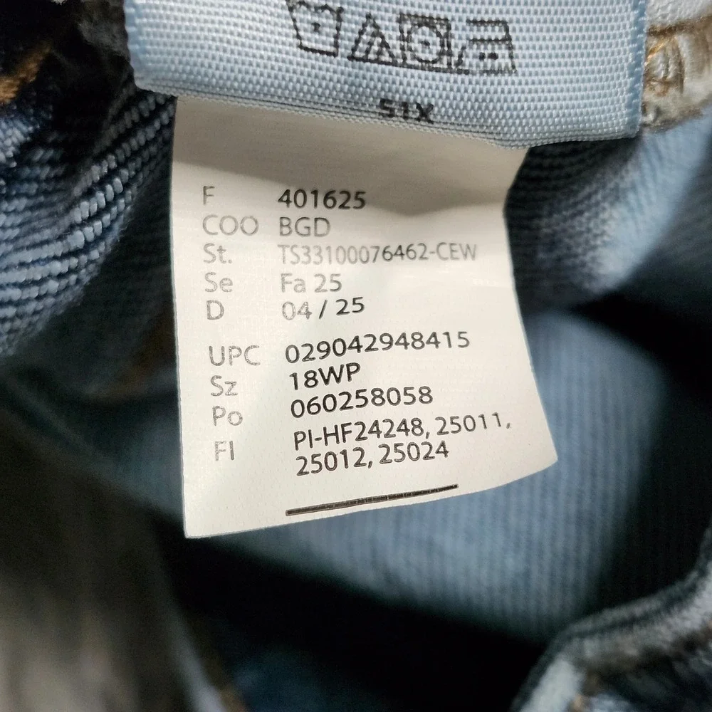 Terra & Sky Jeans Womens 18W Petite 18WP Blue Denim Straight Ankle Plus Stretch